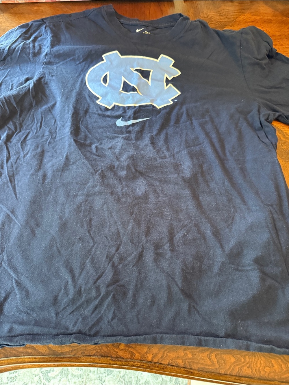 Nike Black T-Shirt with Light Blue and White Logo